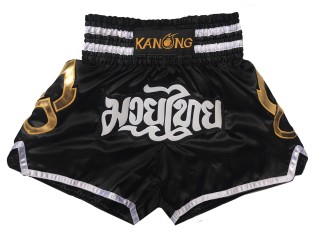 Kanong Muay Thai-Box Nadrág gyerekeknek : KNS-143-Fekete-K