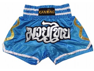 Kanong Muay Thai-Box Nadrág gyerekeknek : KNS-143-Égszínkék-K