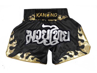 Kanong Muay Thai-Box Nadrág gyerekeknek : KNS-145-Fekete-K