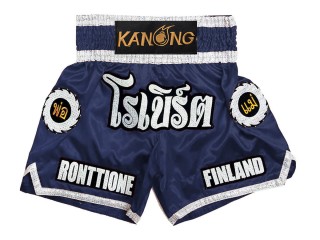 Személyre szabott Muay Thai rövidnadrág : KNSCUST-1242-Navy