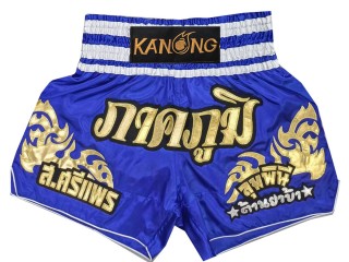 Személyre szabott Muay Thai rövidnadrág : KNSCUST-1249-Kék