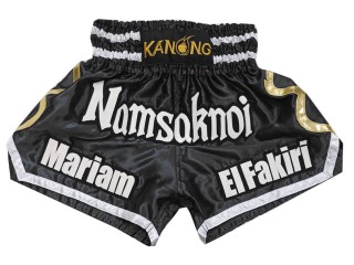 Személyre szabott Muay Thai rövidnadrág : KNSCUST-1250-Fekete