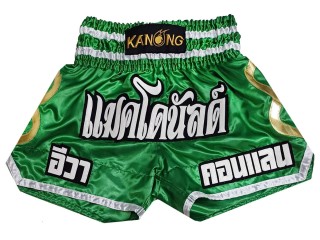 Személyre szabott Muay Thai rövidnadrág : KNSCUST-1250-Zöld